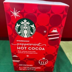 NIB Sealed Starbucks Peppermint Hot Cocoa Mix, 6 1 oz Packets